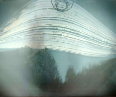 Six month long exposure of the suns path through the sky, called a solargraph